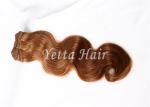 Long Lasting Golden Blonde Hair Extensions / Natural Human Hair Weave With
