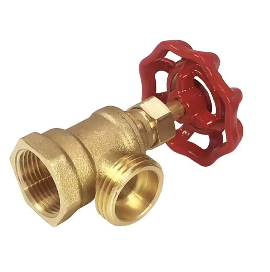 High Quality Red Handwheel Globe Brass Boiler Drain Valve Stop
