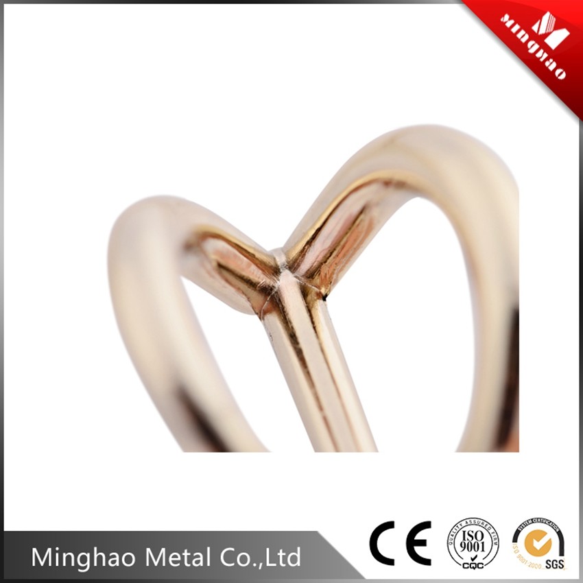 New style Zinc alloy D type rings for bag parts,16.53mm,light gold d ring