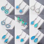 Drop Synthetic Opal Leverback Earrings Women 925silver Jewelry