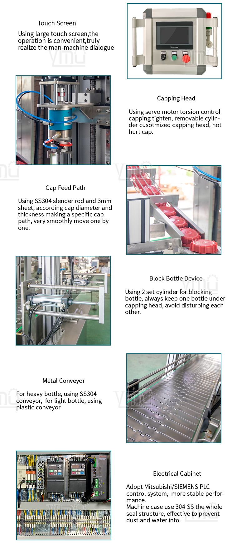 Plastic HDPE Milk Bottle Screw Capper Pneumatic Pressure Lock Screwing Capping Machine