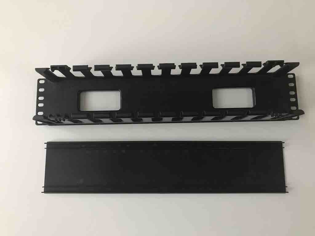 High Density Horizontal Cable Manager 2U Plastic Finger Duct With Dual Hinge Cover