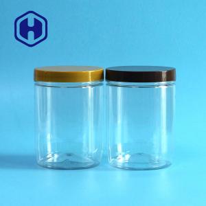 China Transparent 500ml Plastic Packaging Jar Screw Lid Custom Logo wholesale