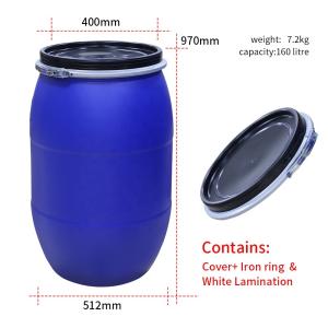 China HDPE 55 Gallon Blue Barrel Plastic Chemical Containers ISO9001 wholesale