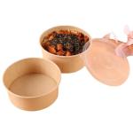 Heat Proof 500ml Disposable Kraft Paper Bowls And Lids Lightweight