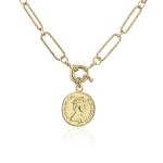 OEM 24k Gold Jewelry Link Chain Paperclip Necklace Pendant For Women Lady Gift