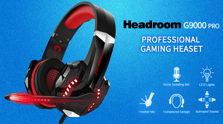 Noise Cancelling Wired PC Gaming Headphones 7.1 Surround Light Up For Xbox And PS4
