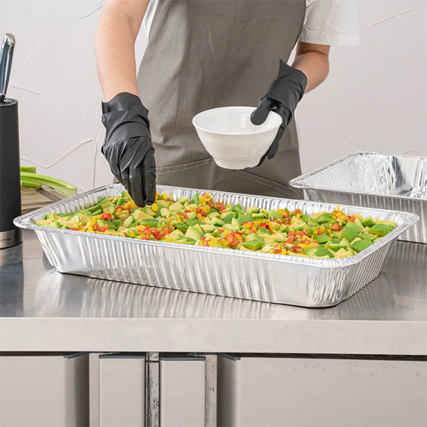 Foil Food Packaging Aluminum Foil Tray Silver PET Rectangle Accepted