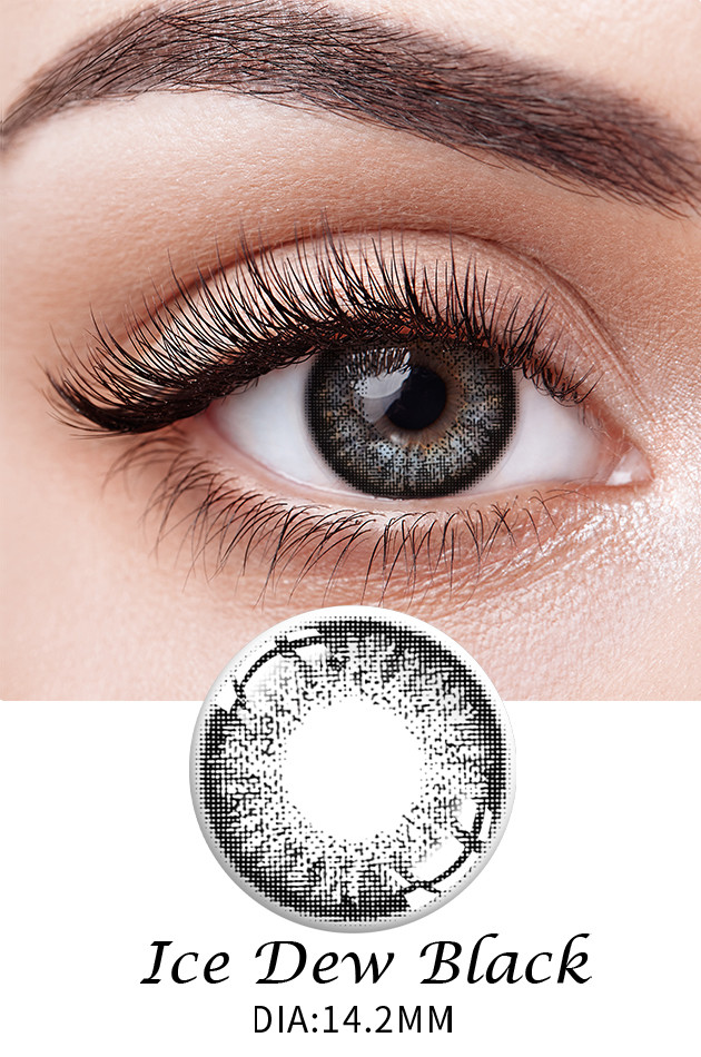ISO13485 Coloured Limbal Ring Natural Black Contacts Yearly