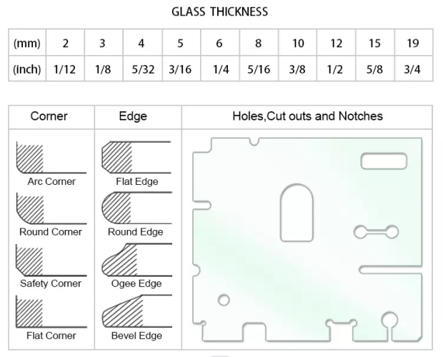 3-15mm Thickness Custom Designed Solid Frosted Acid Etched Glass Panel for Outdoor Interior Floor