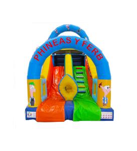 China Children Fun Park Inflatable Phineas Y Ferb Slide For Rentals wholesale
