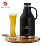 Stainless Steel Vacuum Insulated Growlers , Black 2L Screw Top Growler Double