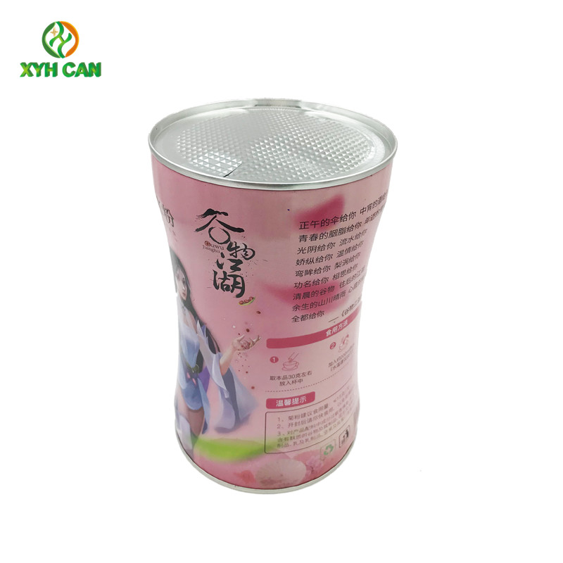 Milk Powder Tin Can Small Waist Metal Milk Powder Tin Can with Colorful Cap