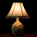 White Purple Elegant Nightstand Table Lamps With Power Switch Lightweight