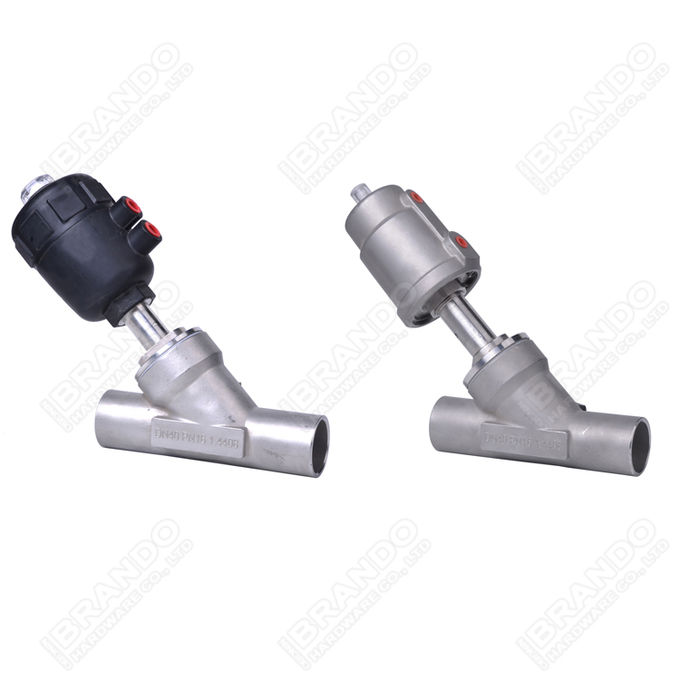 Y Type Pneumatic Flanged Angle Seat Valve Stainless Steel