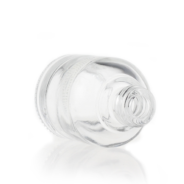 Cosmetic Skincare Glass Serum Bottle 20ml 30ml 50ml With Bamboo Collar Cap