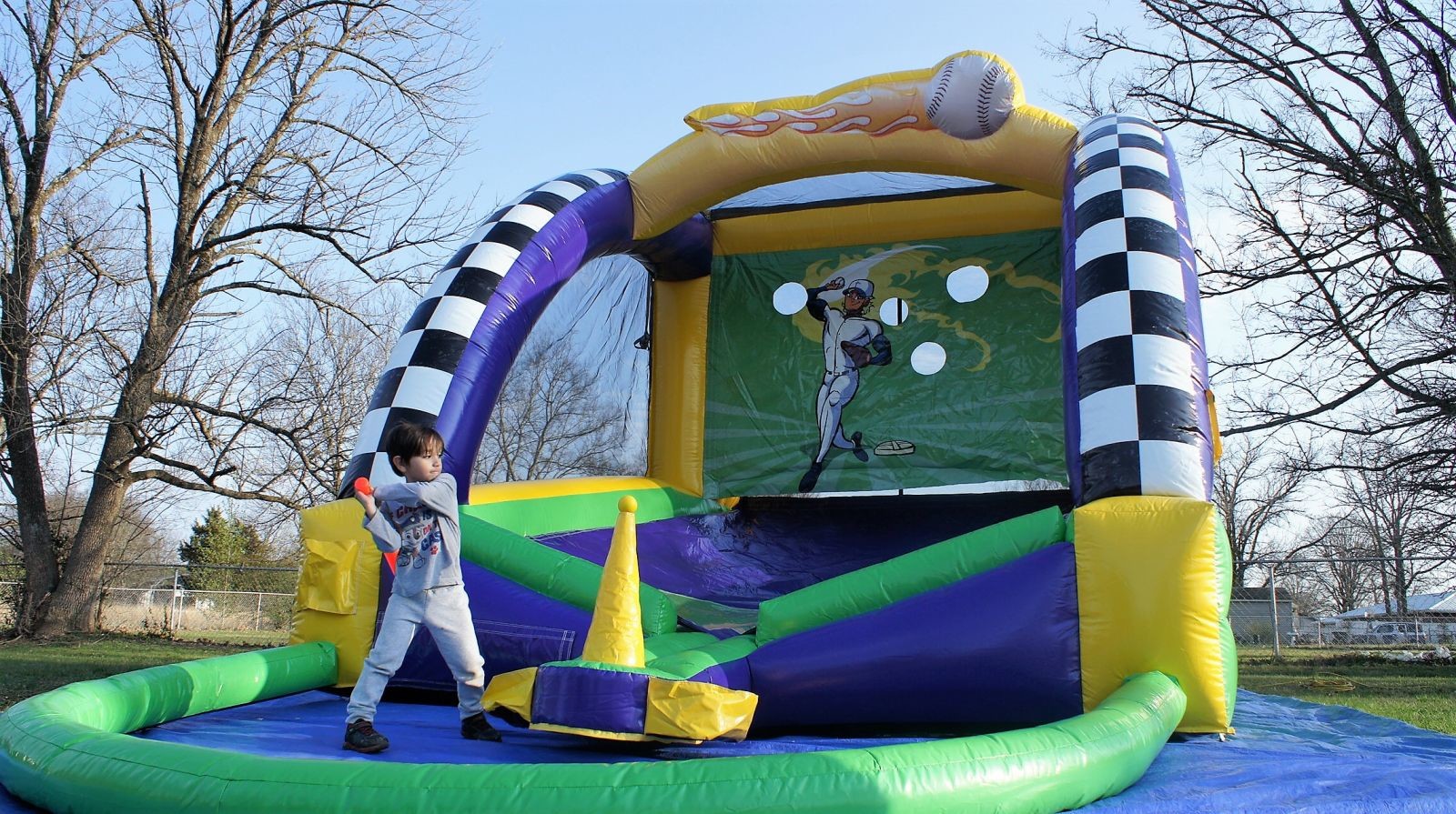 Outdoor Inflatable Baseball Batting Cage Batter Up Inflatable Baseball Target Shooting Games