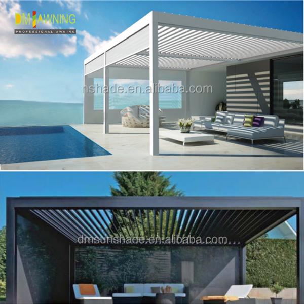 Aluminum Pergola Awning Kits Motorized Retractable Roof Polyester Acrylic
