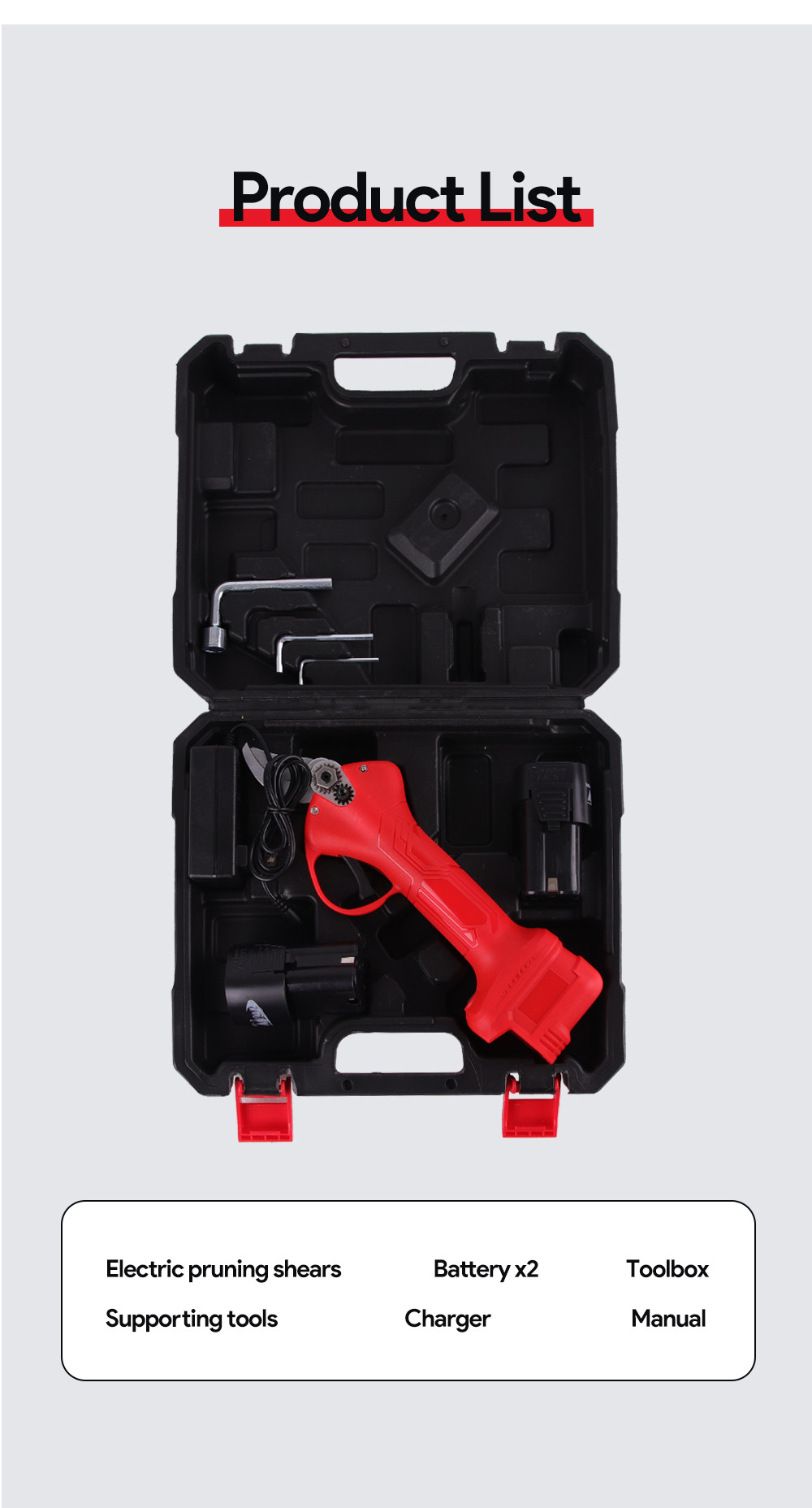 25mm New Design Electric Li-Battery Pruning Electric Scissors Tree Pruner Shears With Shear Diameter For Sale