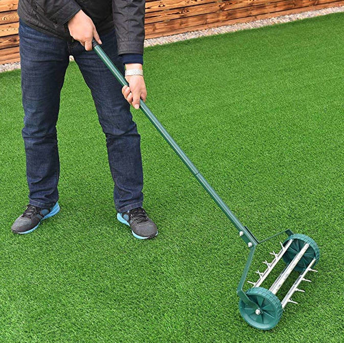 Steel Long Handle Manual Yard Aerator Strong Industrial Use Long Work Life