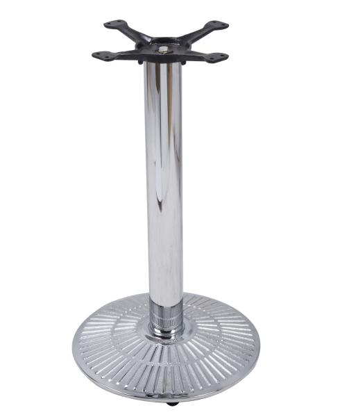 Popular Chrome Round Stainless Steel Table Base Furniture Parts With Adjustable