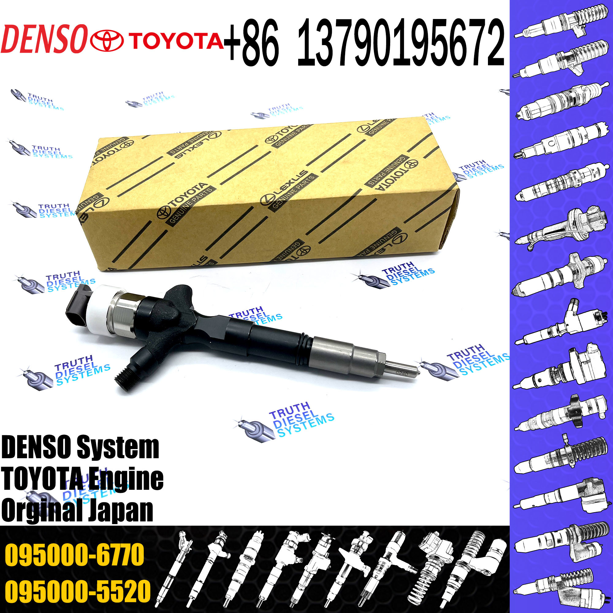 High quality diesel common rail injector 23670-39185 095000-7040 095000-6770