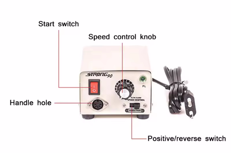 Strong Power Dental Electric Micro Motor Dental Drill Motor 65W Dental Lab Micromotor