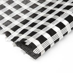 China Composite Biaxial Fiberglass Geogrid With Nonwoven Geotextile For Soil Reinfocement/Road Construction Material Geocompos wholesale