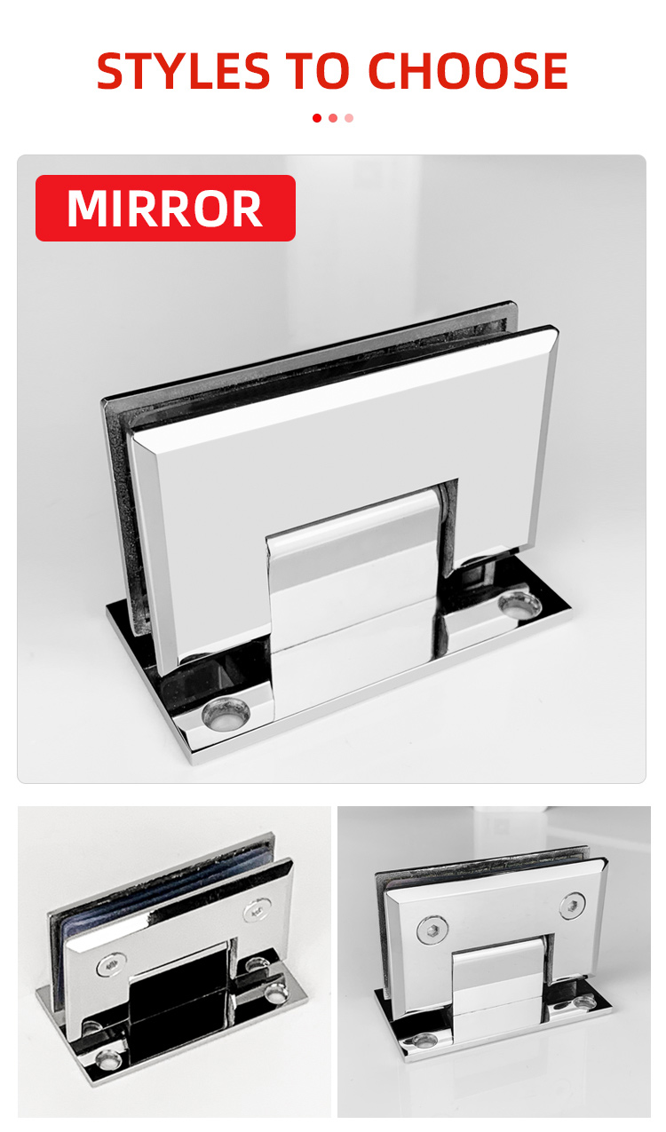 90 Degree Wall To Glass Shower Enclosure Screen Modern Design with Pivoted Door Hinges