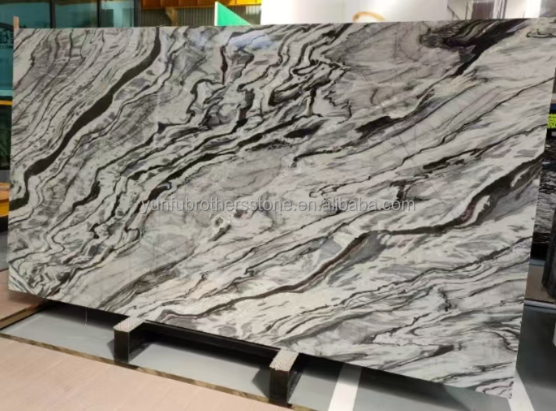 Transform Your Dining Table with Brazil's Popular Stone Panda Impression Marble Slab