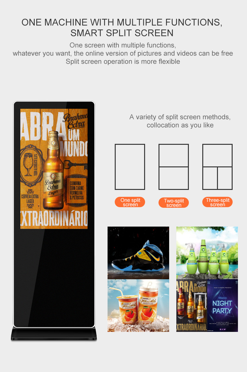 43 "48" 55 "65" Vertical Free Standing Digital Signage Indoor