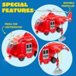 Battery-Free Friction Toy Toddler Truck Fire Engine Emergency Vehicle for Kids