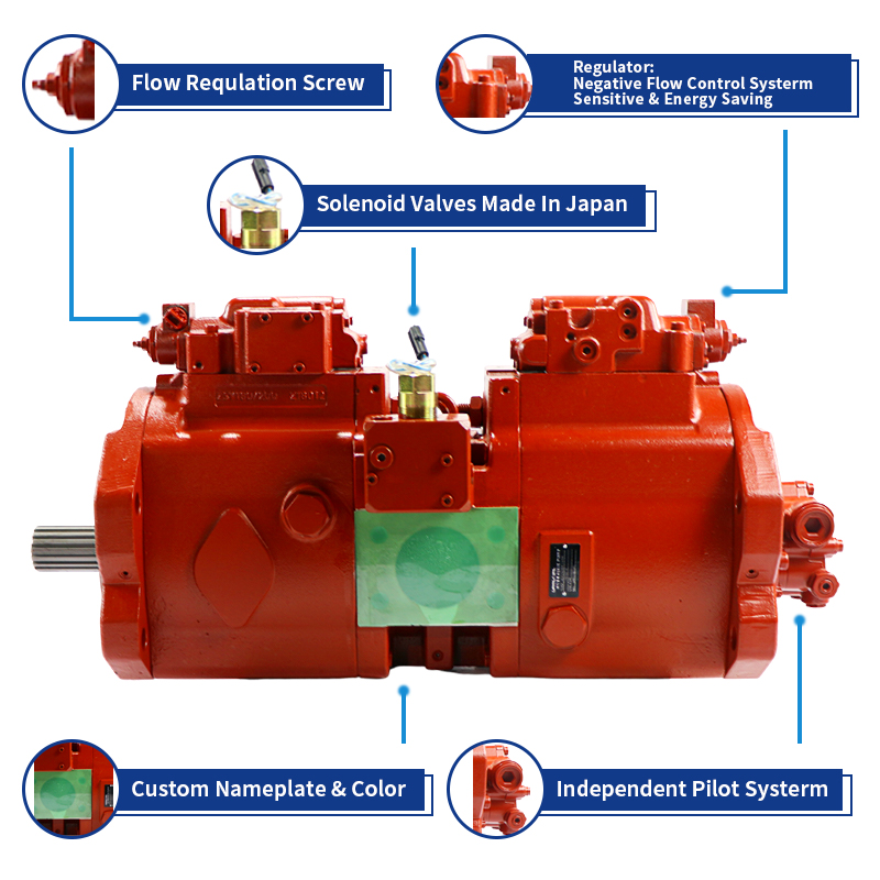 Star Zebra K3V112DT Excavator Main Hydraulic Pump Rebuilt Repair Air/Express/Sea Shipment Kawasaki Parts for Excavator
