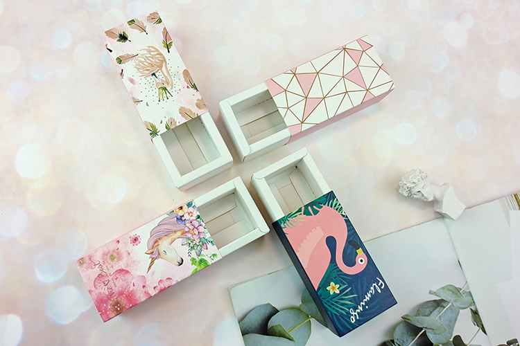 Valentines Day Wedding Biscuit Candy Box Cosmetic Folding Paper Package Gift Box Lipstick Package Drawer Box