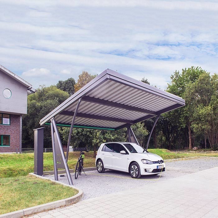 Adjustable tilt flat triangle roof mounting solar carport systems solar bracket solar structure