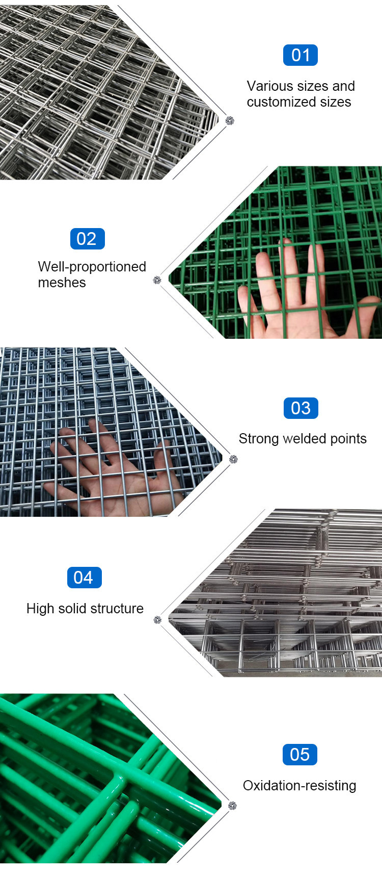 Square Long Hole Zinc Coating Welded Mesh Galvanised Wire Panel Low Carbon Steel Wire Q195
