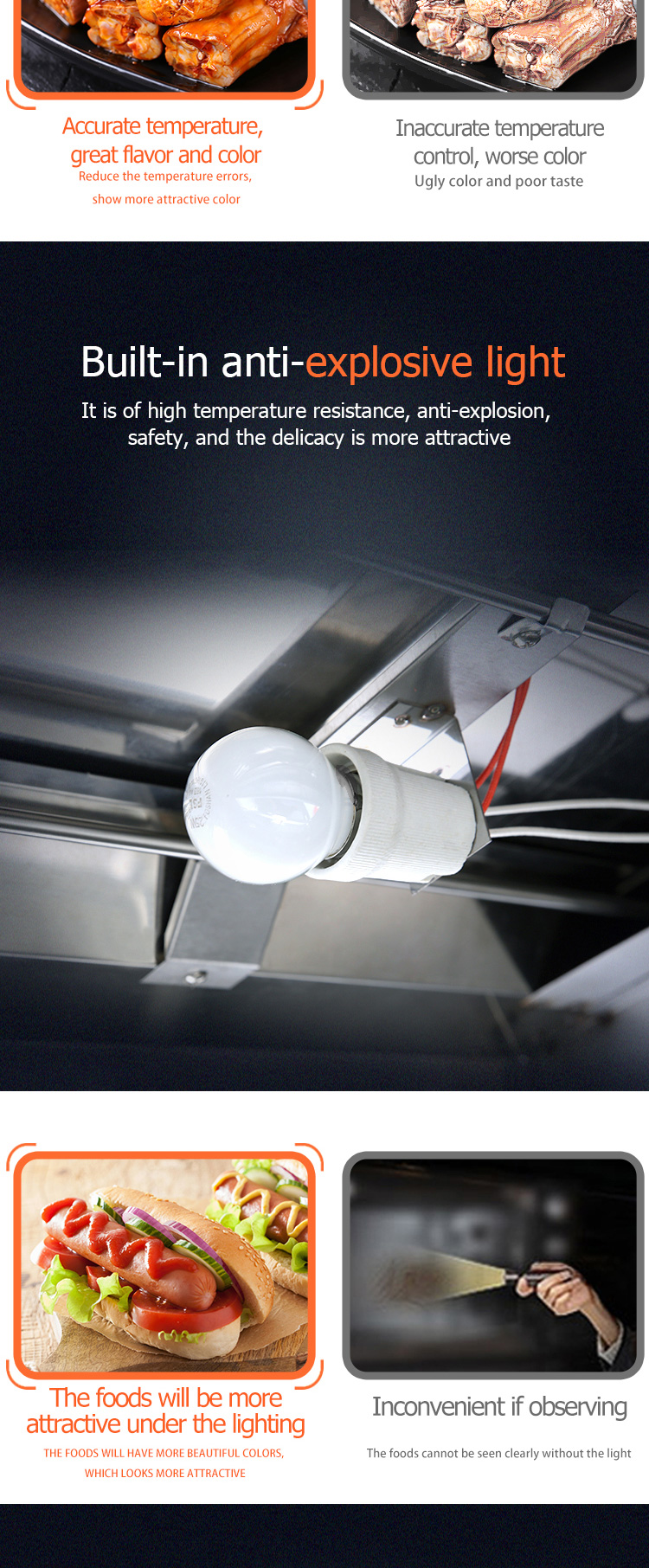 Moisturizing Stainless Steel Commercial Electric Power Double Insulation Food Warmer