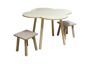 China Painting Flower Shape BSCI 40kg Children Craft Table And Chairs wholesale