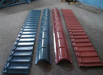 Grey Color Ridge Cap Roll Forming Machine Using GI Colored Steel Material