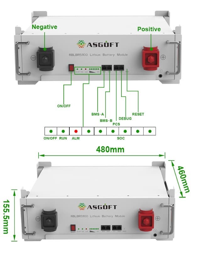 UL Certification 51.2V 100Ah Stacked Rack LiFePO4 Energy Storage Battery