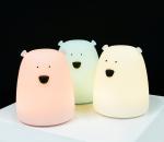 Silicone 5500K Bedroom LED Night Light , OEM Bear Bedside Lamp