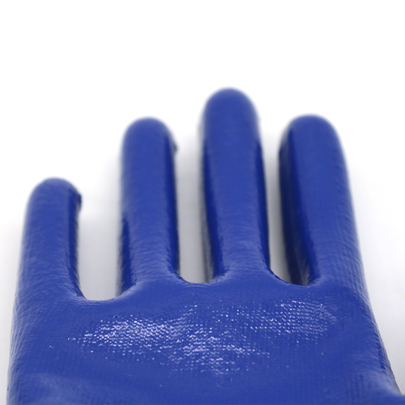 ZM 13 Gauge Polyester Liner With Smooth Nitrile Fully Dipped Glove For Wet And Oily Conditions Glove Waterproof