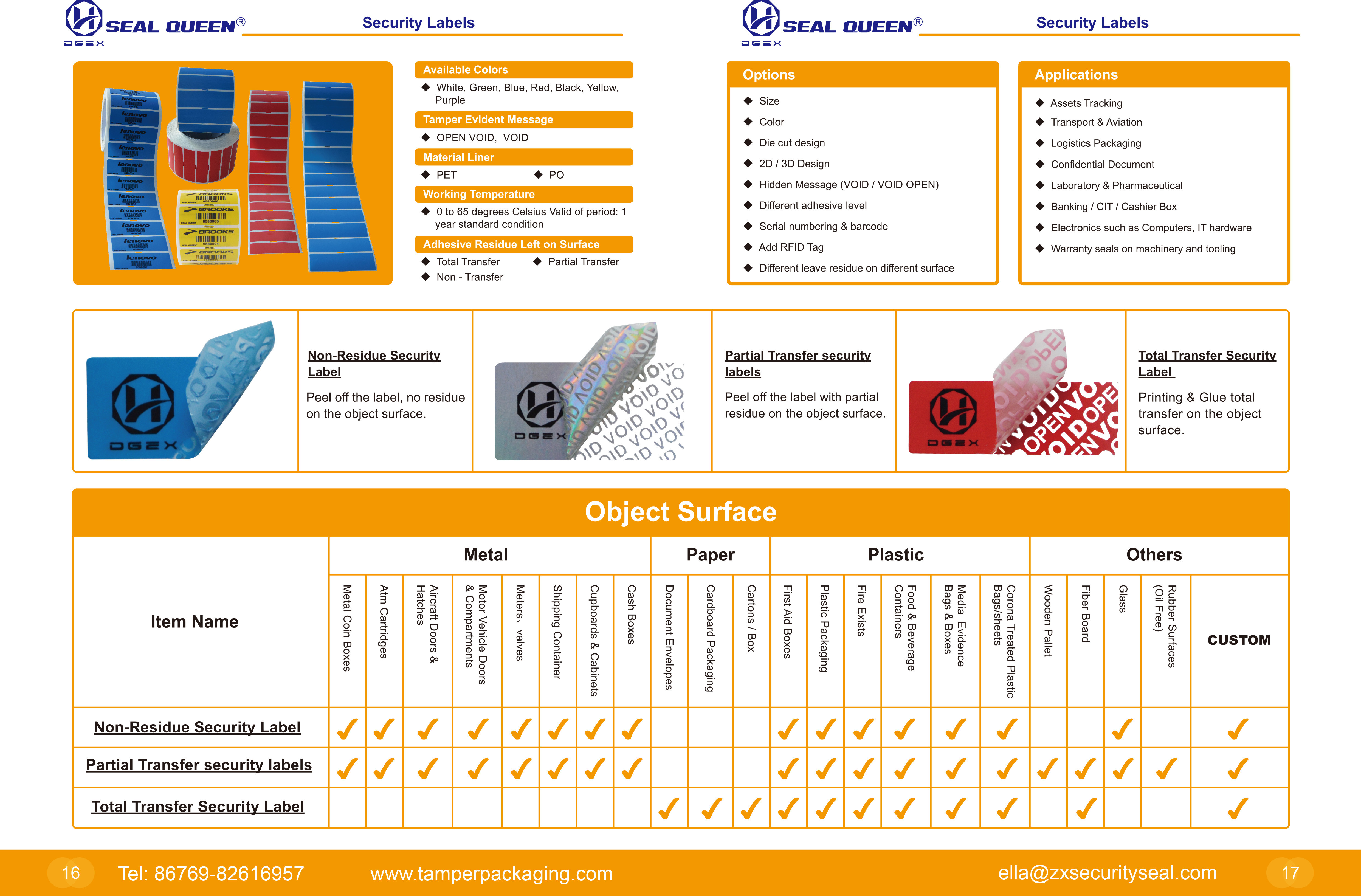 Strong Adhesive Seal Warranty Void Label Tamper Evident Security Package