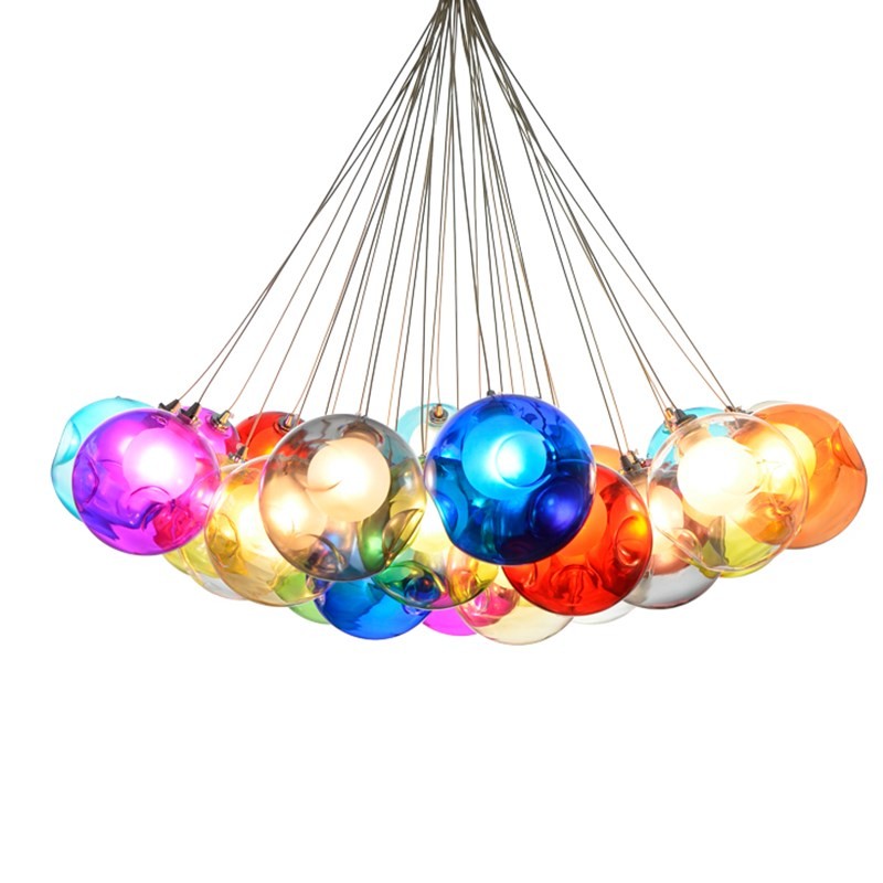 Colored Glass Ball Pendant Lamp for indoor Kids Children Room Chandelier (WH-GP-13)