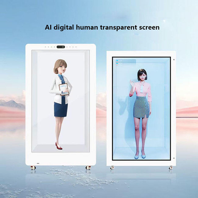 Whit 4K Transparent LCD Showcase For Product Display And Interactive Branding