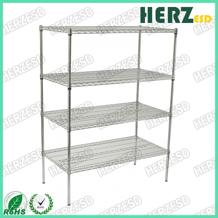 Chrome Plated Wire Mesh Shelves , Industrial Wire Rack For Clean Room / Workshop