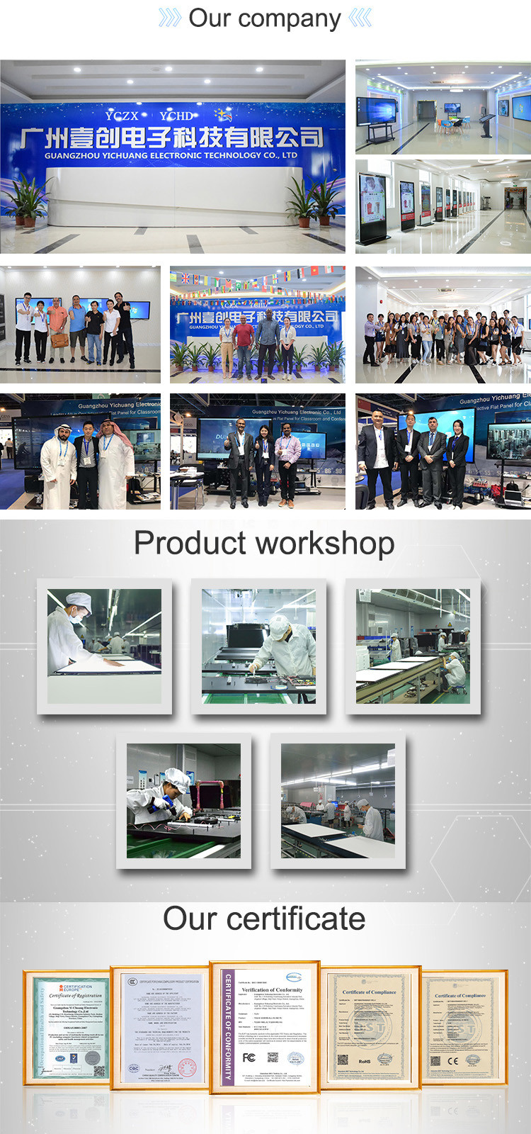 for teaching& meeting 65 inch screen smart panel with built in Wifi Interactive flat panel