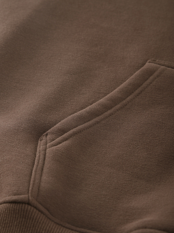 Thick French Terry Fleece Men'S Big Oversized Hoodie Drop Brown Grey Shoulder Hoodies Style Pullover