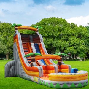18ft Tropical Fiesta Breeze Inflatable Water Slide Easy to Set Up for Kids and
