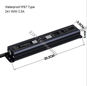 China 24V 2.5 A 60W Neon Sign Power Supply IP67 Waterproof Washing Wall Light Box wholesale